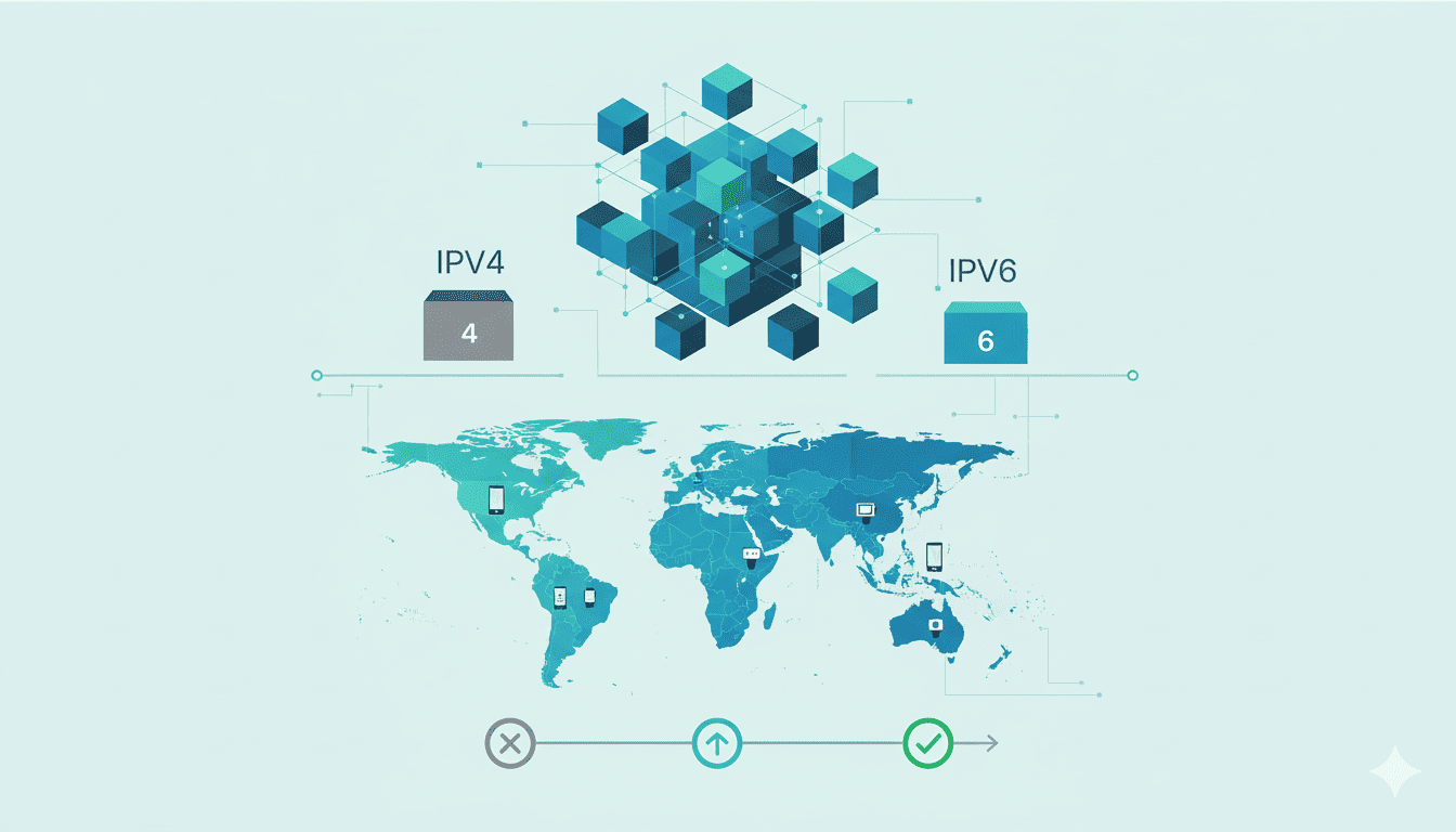 IPv4与IPv6寻址系统的可视化对比及其商业影响